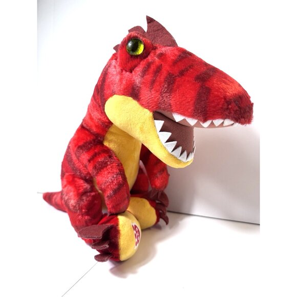 Build A Bear Dinosaur T Rex Velociraptor Raptor Plush Red Yellow Stuffed Toy 15" - Picture 5 of 10